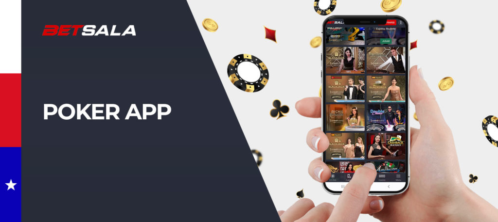 Póker y otros juegos de casino en la aplicación móvil de Betsala Chile