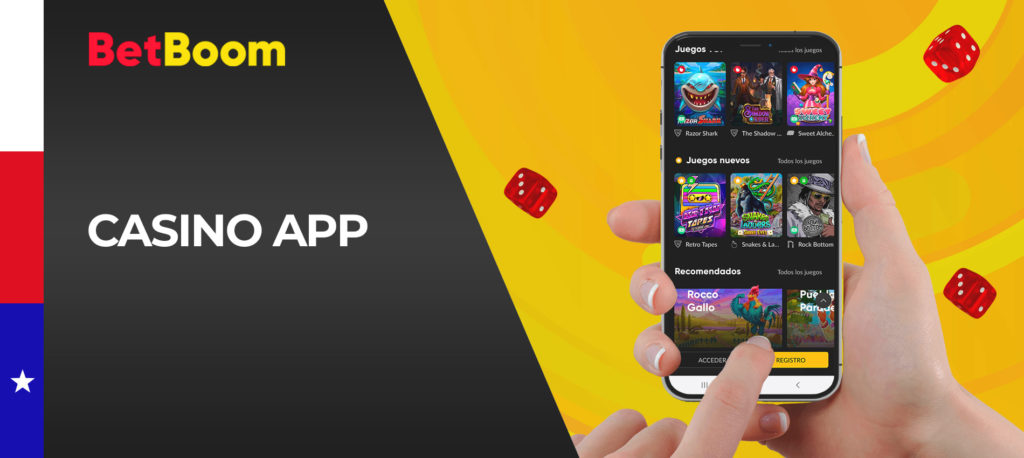 Todos los juegos de casino en la aplicación móvil de BetsBoom Chile