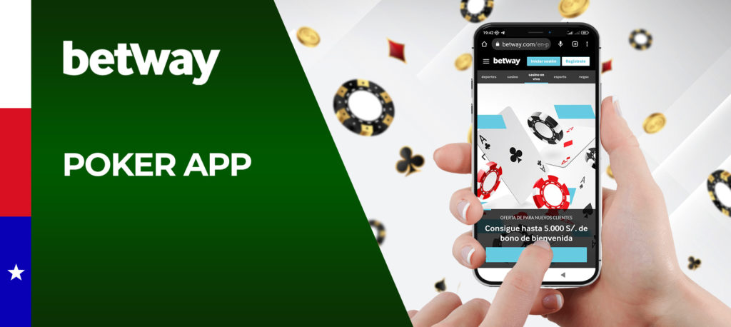 Póker y otros juegos de cartas en la aplicación móvil de Betway Chile