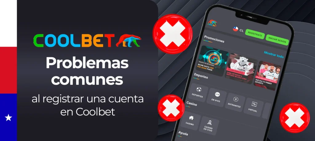 Resumen de errores cometidos por los usuarios al registrarse en Coolbet