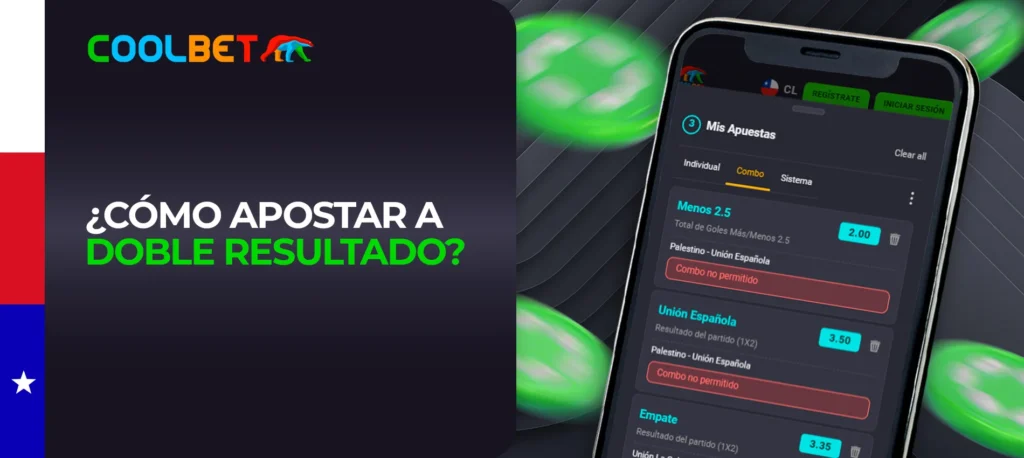 Instrucciones para realizar una apuesta de doble oportunidad en CoolBet 