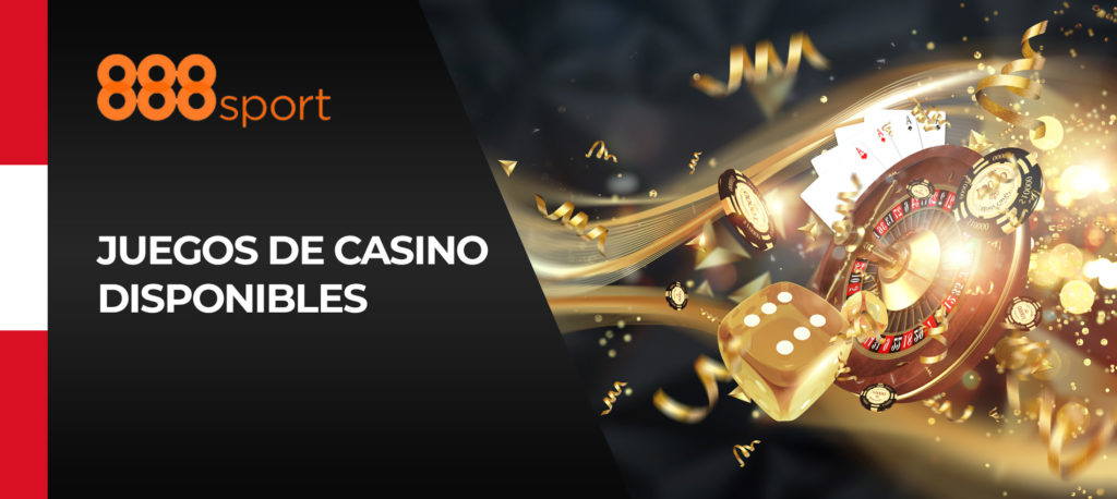 Casino y otros juegos de azar en la aplicación móvil de 888sport Perú