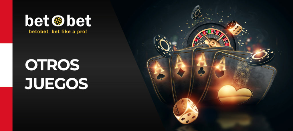 Casino y otros juegos de azar en la aplicación móvil de Bet o bet en Perú. 