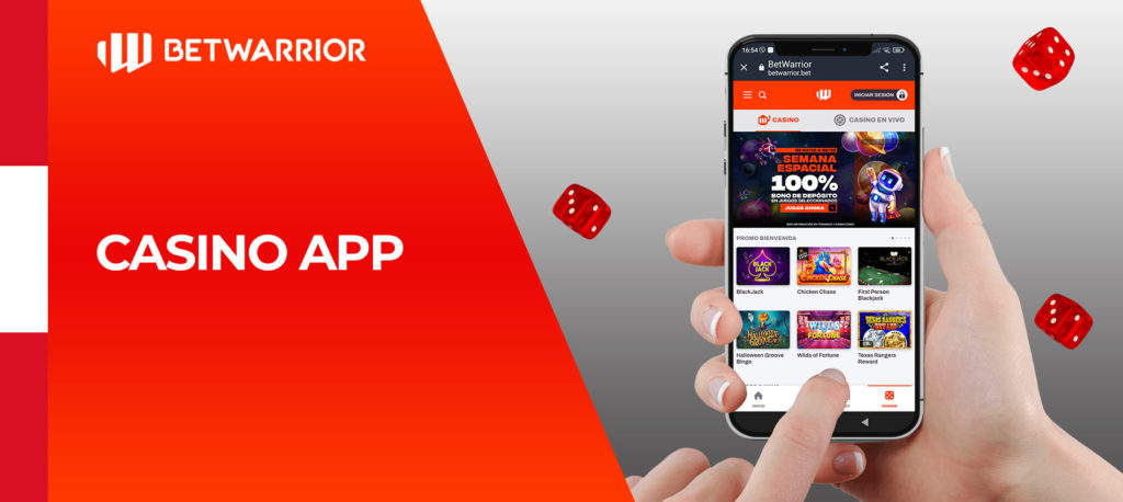 Todos los juegos de casino en la aplicación móvil de BetWarrior Perú