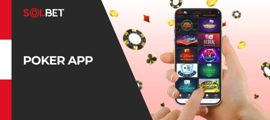 Póquer y otros juegos de cartas en la aplicación móvil Solbet para Android 