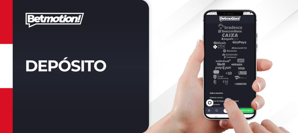 Instrucciones detalladas sobre cómo depositar fondos en tu cuenta en la aplicación móvil de Betmotion.