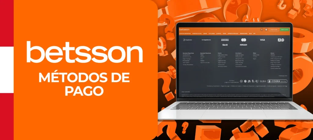 Métodos de pago ofrecidos por Betsson