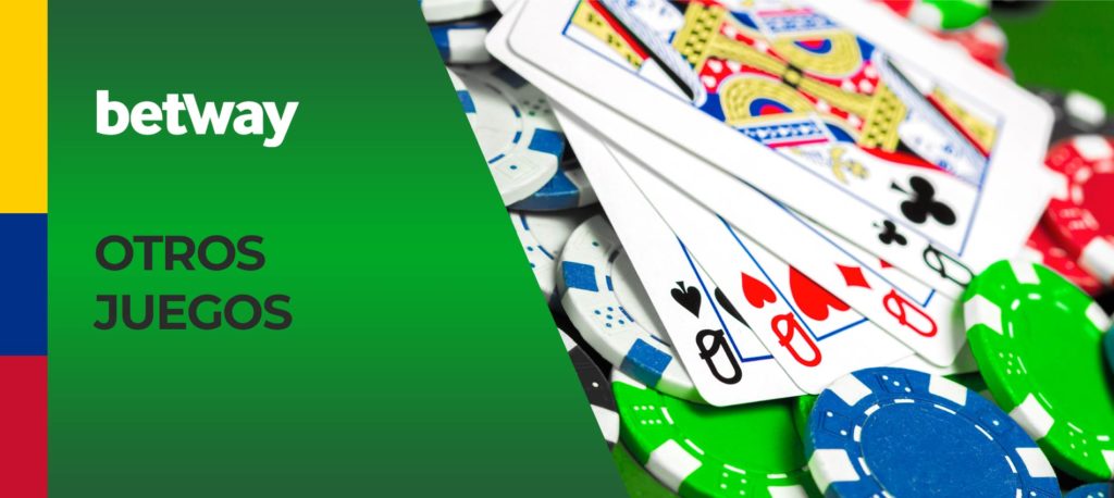 Casino y otros juegos de azar en la aplicación móvil de Betway en Colombia
