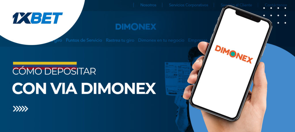 Primer depósito en 1XBET usando Dimonex en Colombia