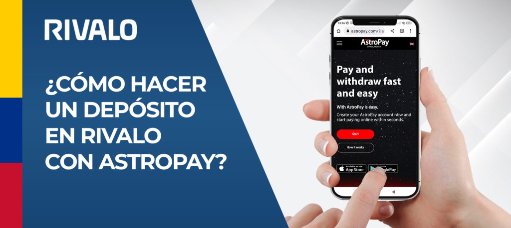 Primer ingreso en una cuenta Rivalo utilizando AstroPay