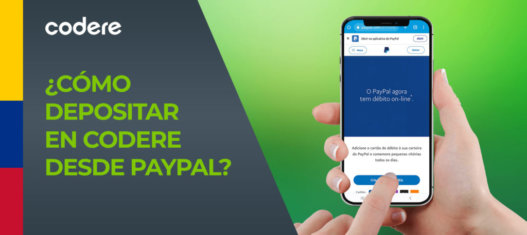 Primer ingreso en una cuenta Codere utilizando Paypal