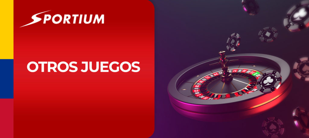 Casino y otros juegos en la aplicación móvil de Sportium para Android