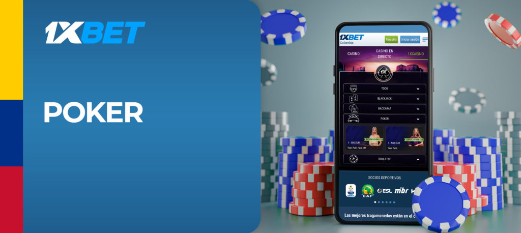 Captura de pantalla de los juegos de la plataforma de póquer 1xBet Colombia