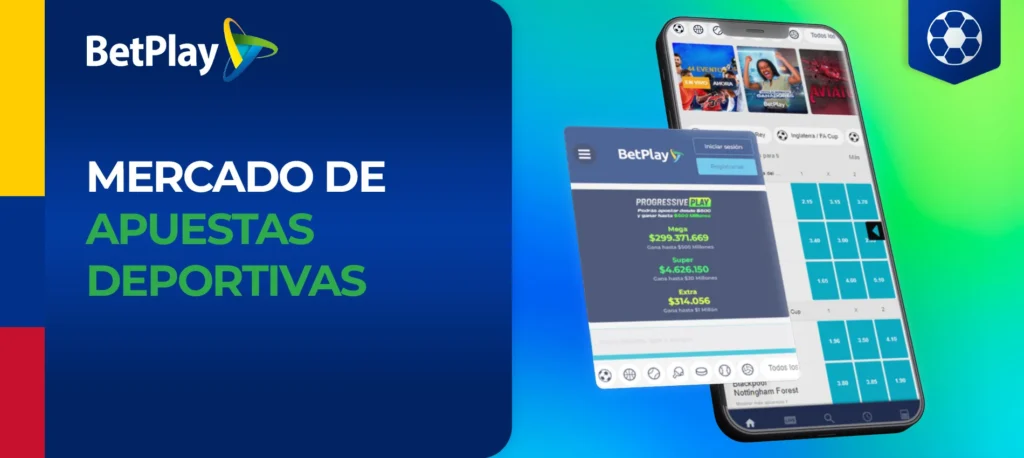 Mercado de apuestas deportivas Betplay en Colombia