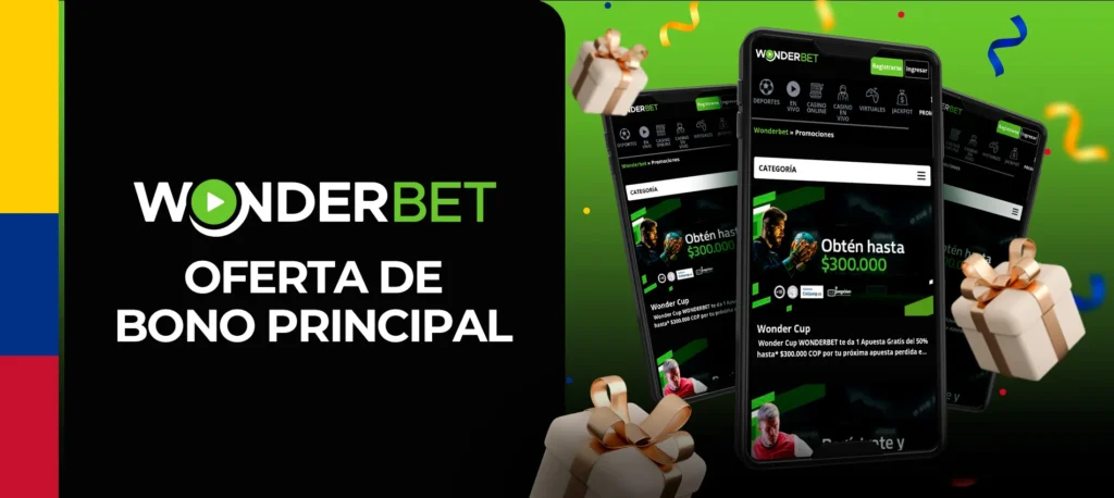 Los bonos y promociones de Wonderbet Colombia son la principal herramienta para captar nuevos usuarios